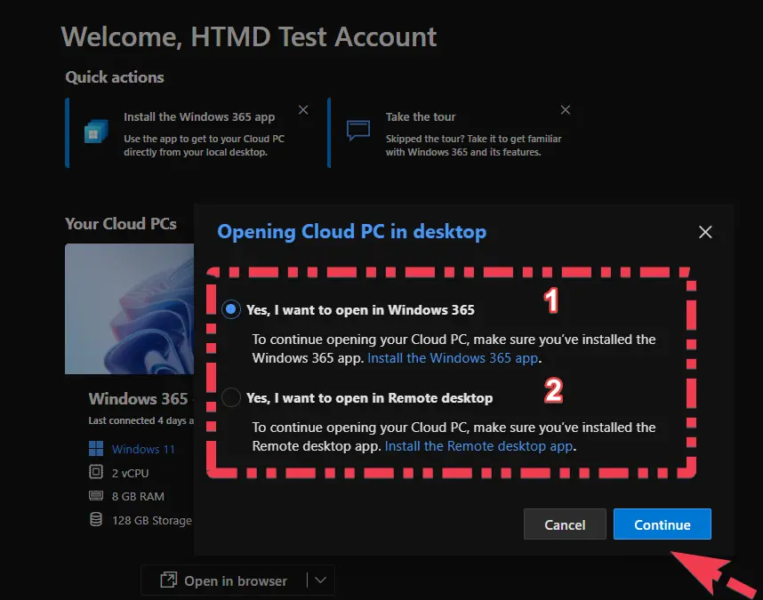 HTMD Newsletter from 10th to 14th July 2023 4 New Features of Windows 365 Cloud PC 2306 Service Release June Update 10th to 14th July 2023 Fig. 4