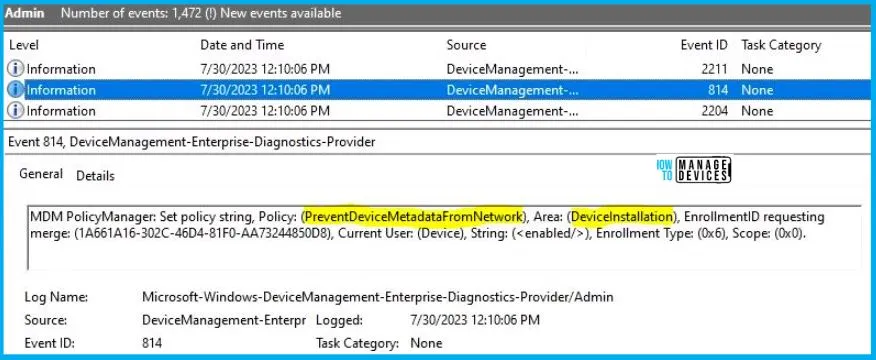 Prevent Device Metadata Retrieval from Internet Policy using Intune Fig.10