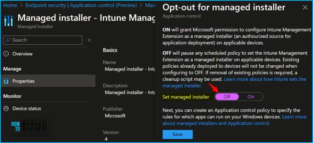 Remove Intune Management Extension as Managed Installer Fig.3