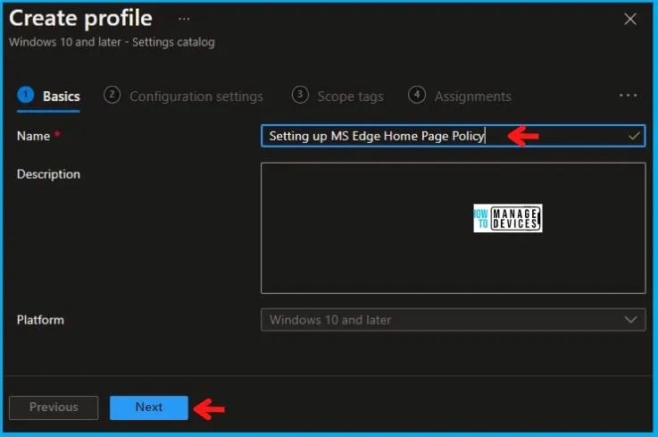 Setting Up MS Edge Homepage Using Intune Fig.3