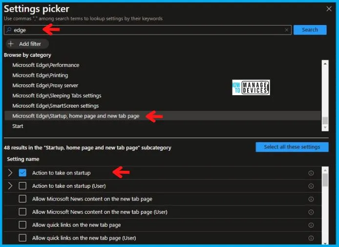 Setting Up MS Edge Homepage Using Intune Fig.5a