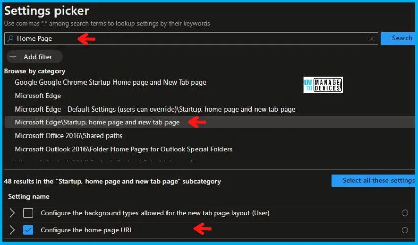 Setting Up MS Edge Homepage Using Intune Fig.5