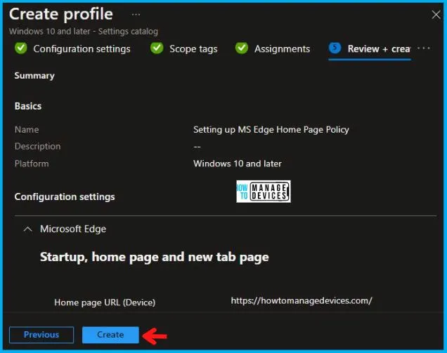 Setting Up MS Edge Homepage Using Intune Fig.8