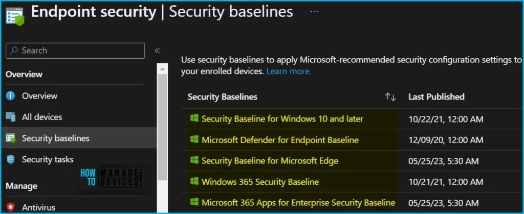 Get Settings Insight within Intune Security Baselines Fig.2