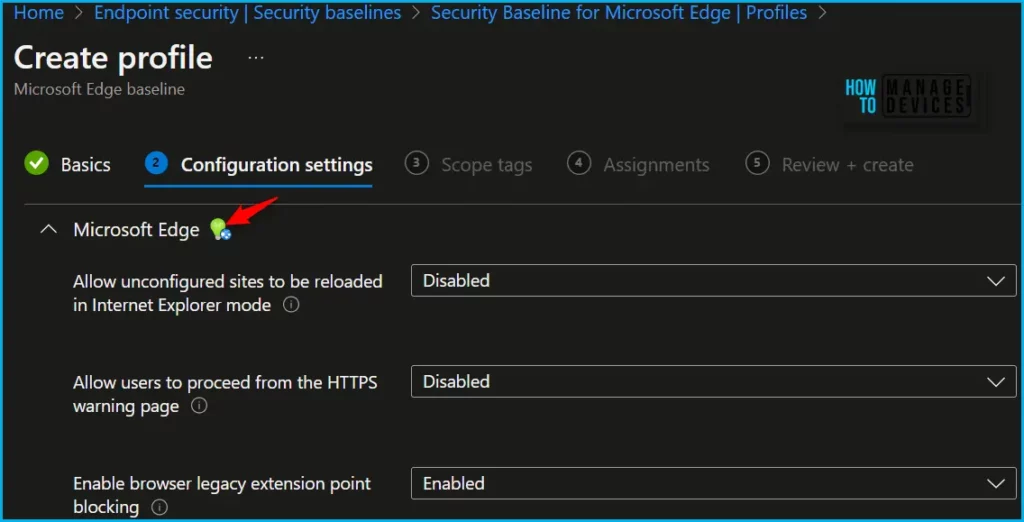 Get Settings Insight within Intune Security Baselines Fig.4