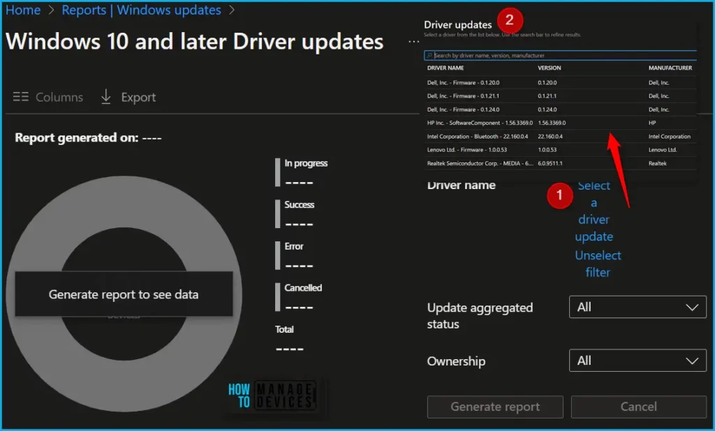 Windows Driver Update Report from Intune Fig.4