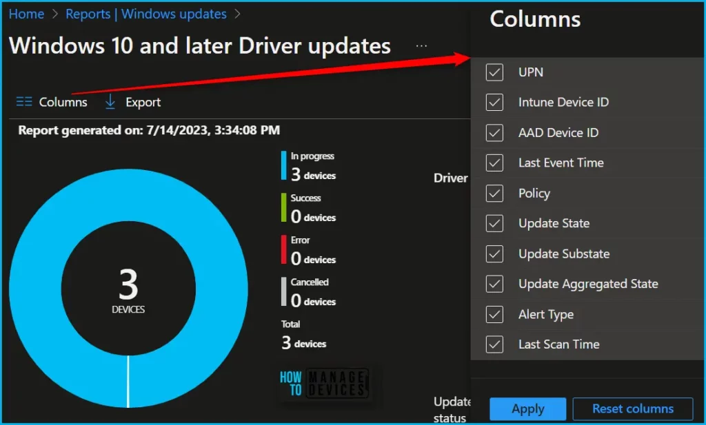 Windows Driver Update Report from Intune Fig.7