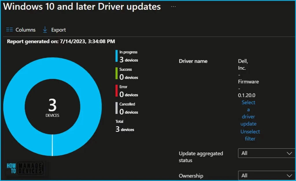 Windows Driver Update Report from Intune Fig.5