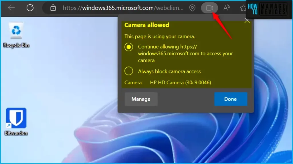Allow Camera Access on Windows 365 Cloud PC Fig.5