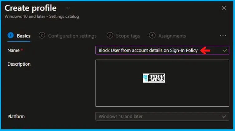 Block Users from Account Details on the Sign-In Policy Using Intune Fig.3