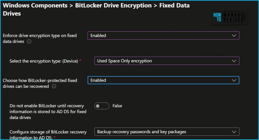 New BitLocker Disk Encryption Policy for Intune Endpoint Security Fig.7