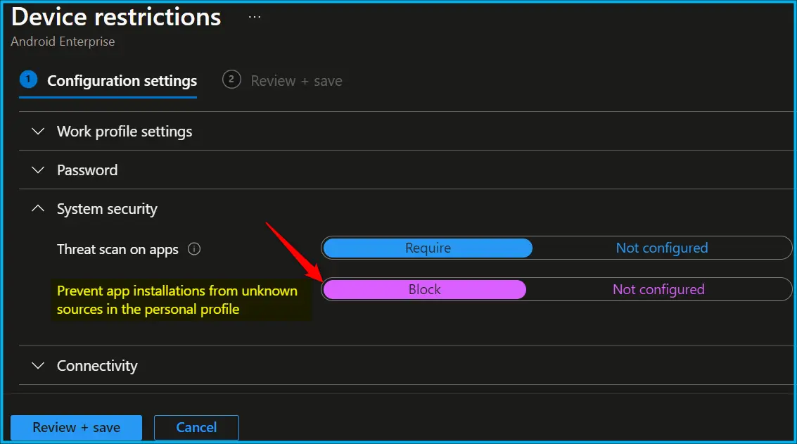 Known Issue with Android 14 Management Settings Fig.2