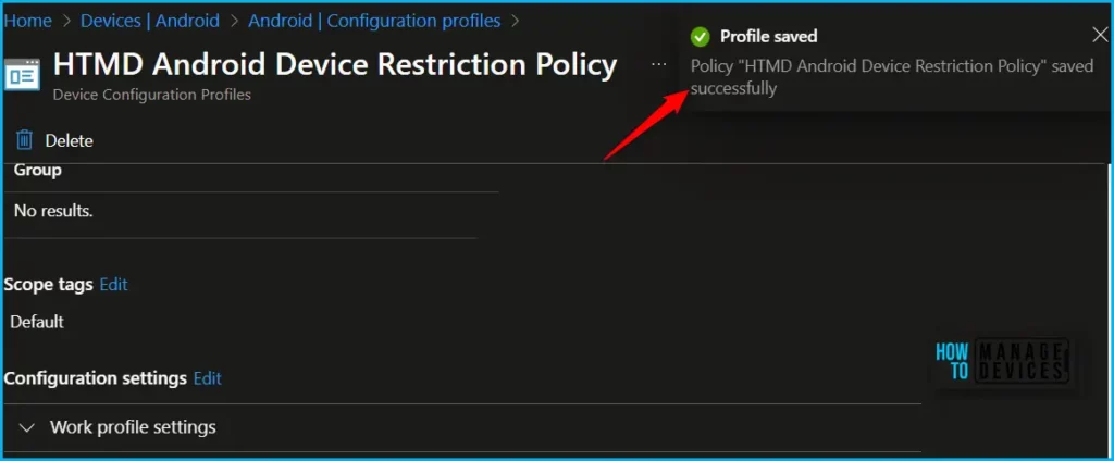 Allow or Block Camera Access for Android using Intune Fig.4