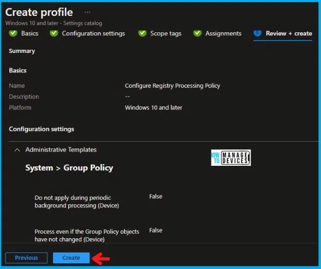 Configure Registry Processing Policy Using Intune Fig.8