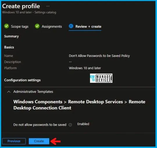 Don't Allow Passwords to be Saved Policy Using Intune Fig.7