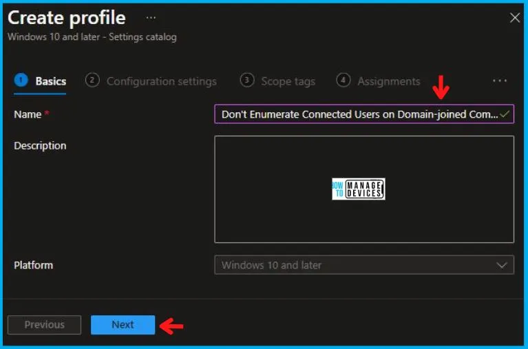 Don't Enumerate Connected Users on Domain-joined Computers Policy Using Intune Fig.2