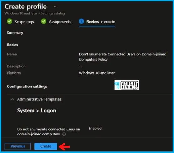 Don't Enumerate Connected Users on Domain-joined Computers Policy Using Intune Fig.7