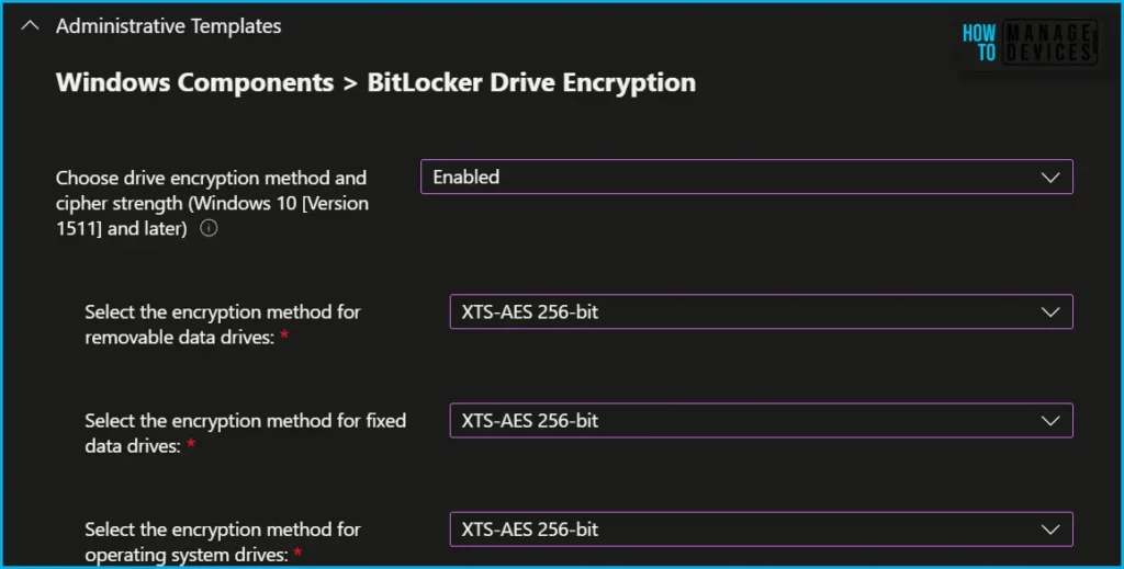 New BitLocker Disk Encryption Policy for Intune Endpoint Security Fig.5