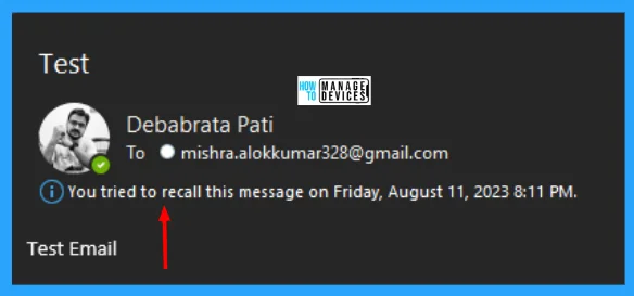 How to Recall an Email in Outlook Microsoft 365 -Fig.5