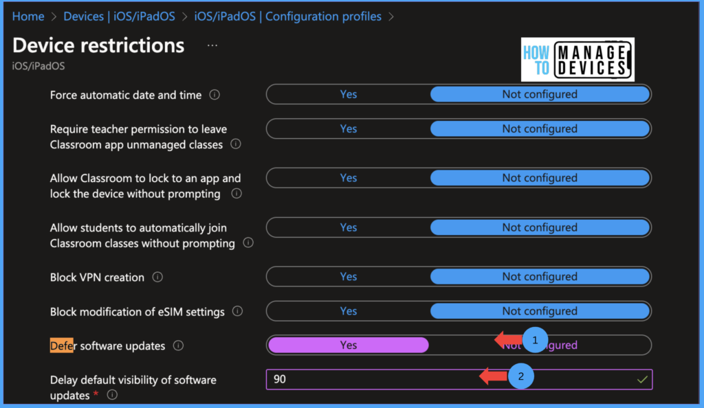 How to Block OS Updates on iOS Devices Using Intune Fig: 3