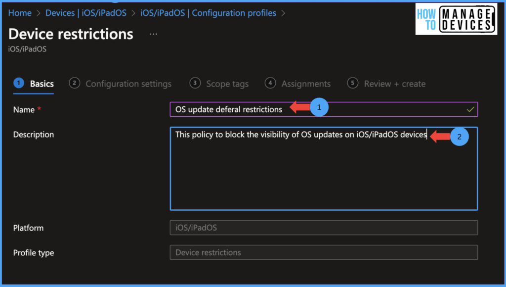 How to Block OS Updates on iOS Devices Using Intune Fig: 2