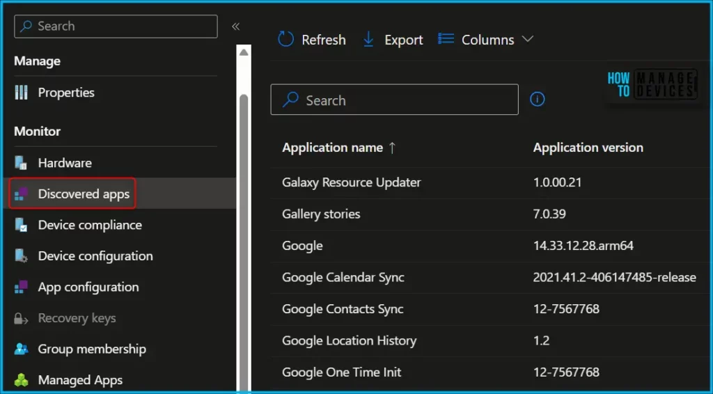 Intune App Inventory for Android Devices Fig.5