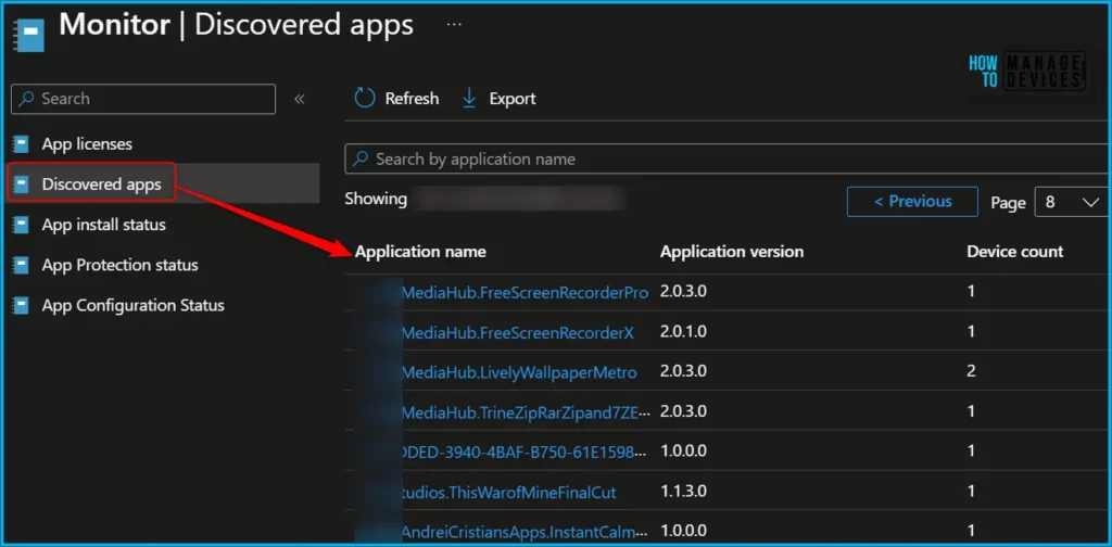 Intune App Inventory for Android Devices Fig.2