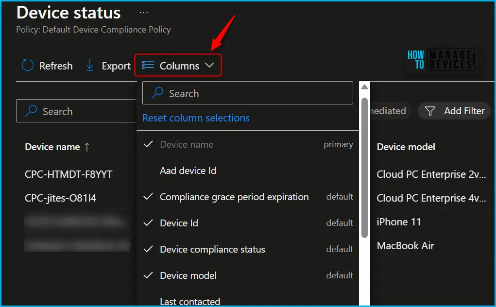 Check New Intune Device Compliance Policy Report Fig.6