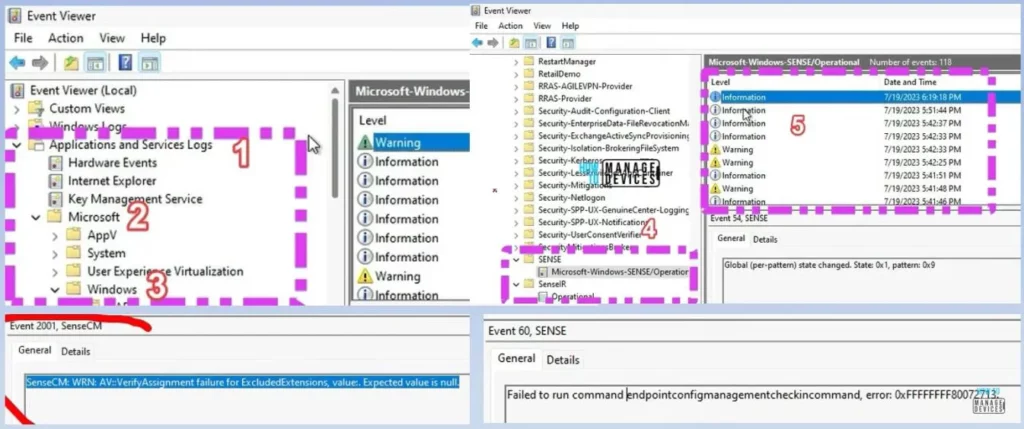 HTMD Newsletter from 7th to 11th August 2023 15 MDE Portal Security Settings Policy Creation and Troubleshooting using Windows Sense Event Logs 7th to 11th August 2023 Fig. 12