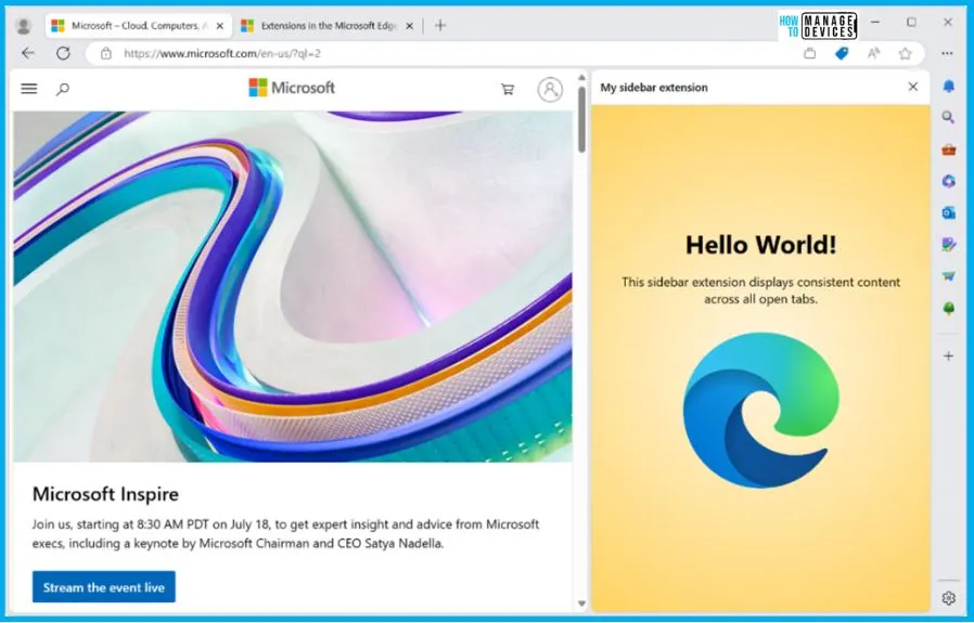 New Microsoft Edge Sidebar Extensions Tips - fig.2 - Creds to MS