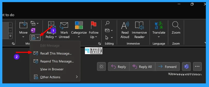 How to Recall an Email in Outlook Microsoft 365 -Fig.6
