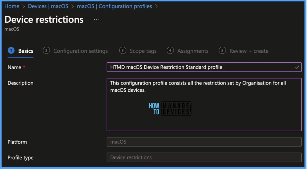 Check out device Restriction Settings offered by Intune for macOS Fig. 2