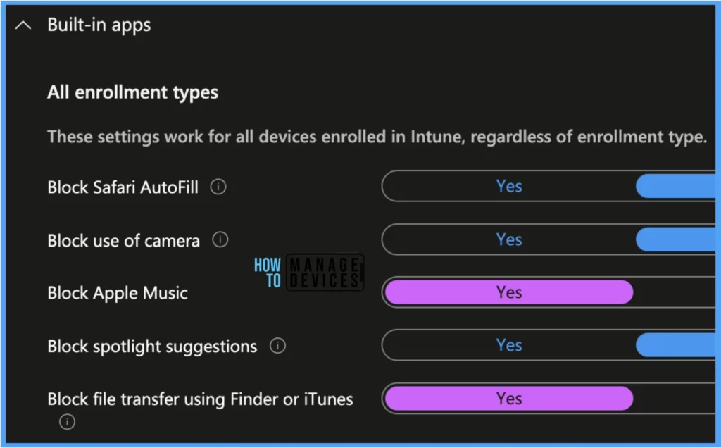 Check out device Restriction Settings offered by Intune for macOS Fig. 4