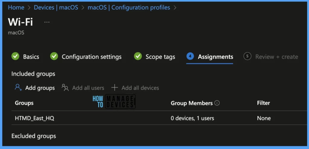 Setup Wi-Fi Profile for macOS devices using Intune Fig. 5