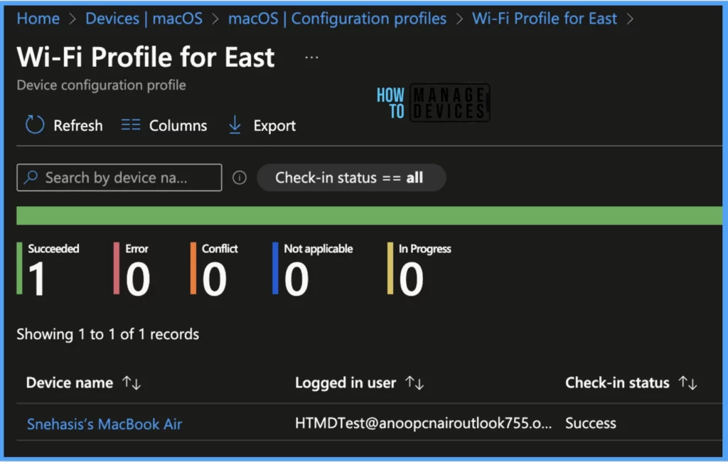 Setup Wi-Fi Profile for macOS devices using Intune Fig. 9