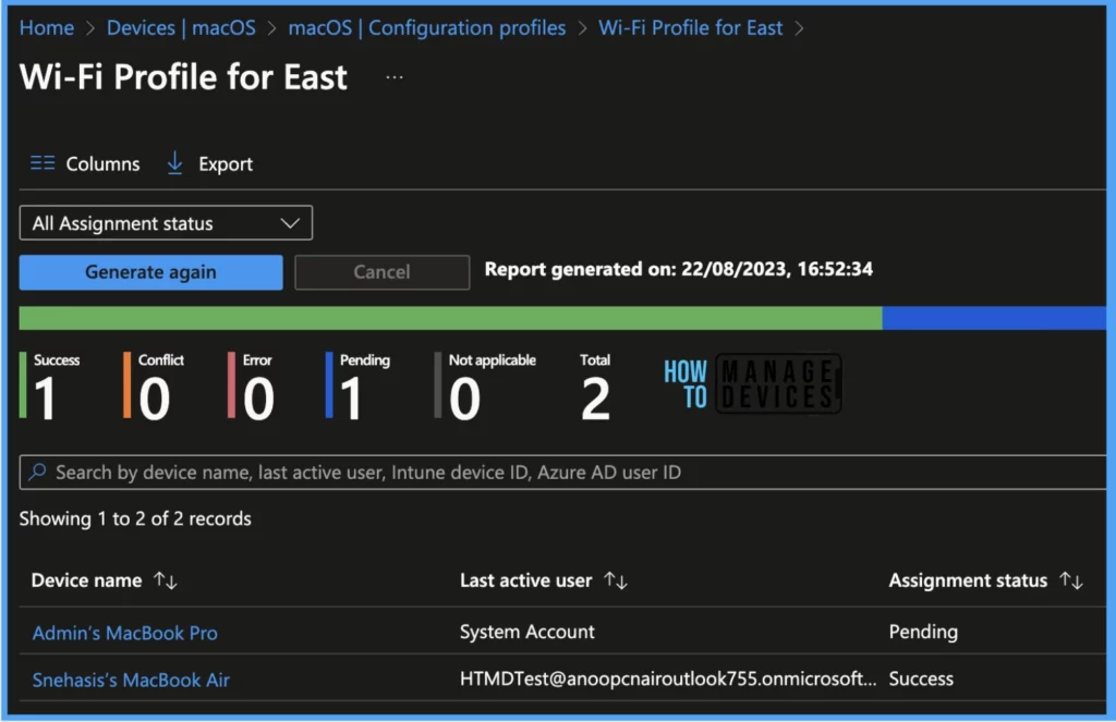 Setup Wi-Fi Profile for macOS devices using Intune Fig. 10