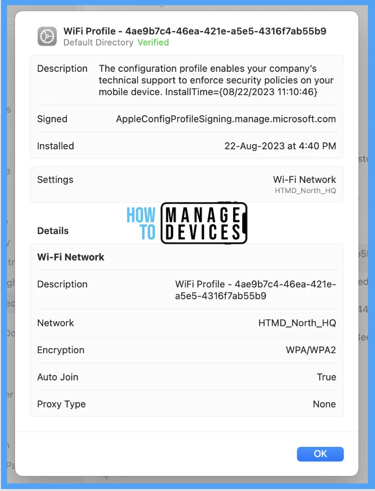 Setup Wi-Fi Profile for macOS devices using Intune Fig. 14