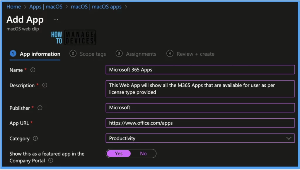 Best Guide to Deploy macOS Web App using Intune Fig. 3