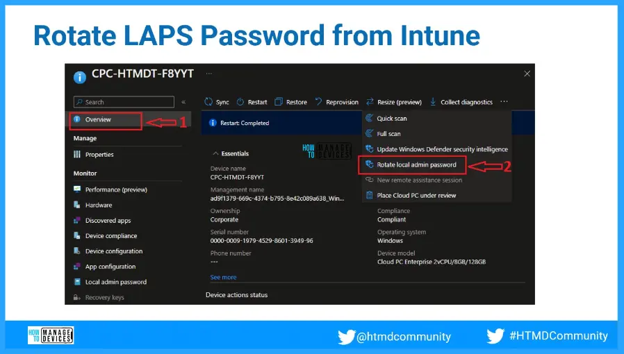 Setup New Windows LAPs using Intune Policies Local Admin Password Management Policy Fig. 26