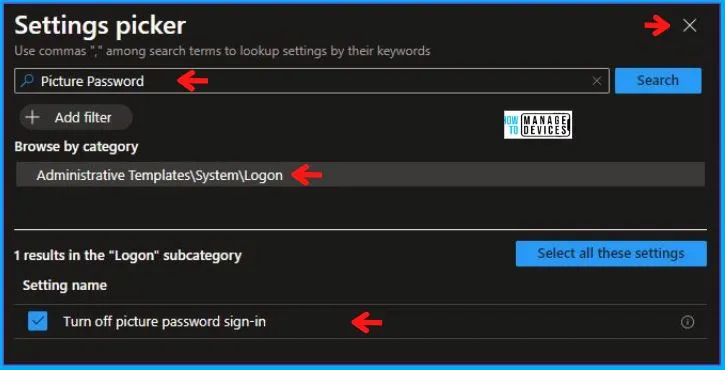 Turn Off the Picture Password Sign-In Policy Using Intune Fig.5