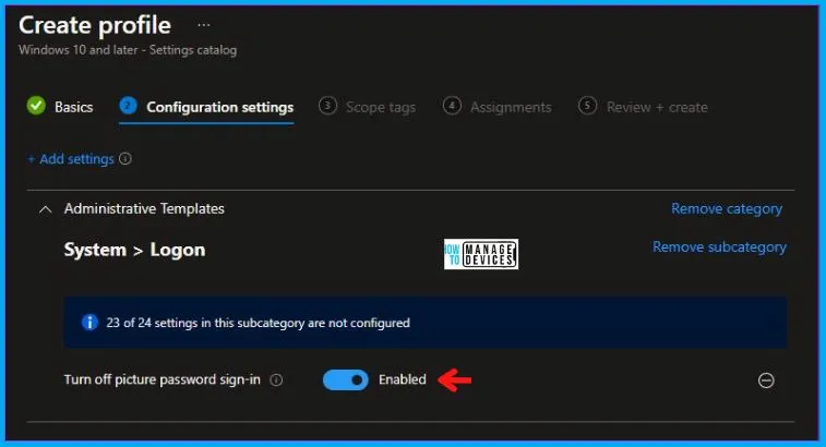 Turn Off the Picture Password Sign-In Policy Using Intune Fig.6
