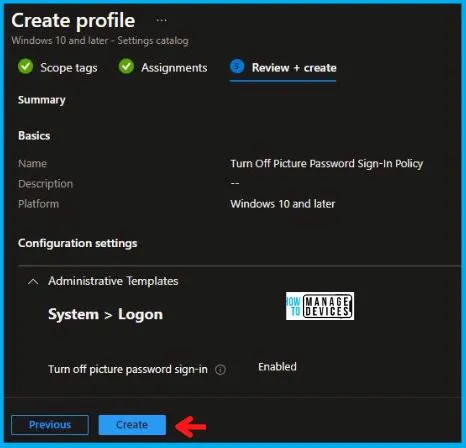 Turn Off the Picture Password Sign-In Policy Using Intune Fig.8