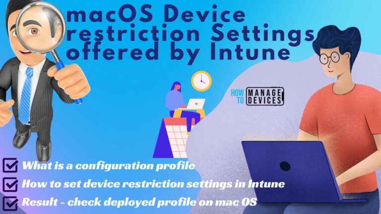 macOS device restriction settings offered by Intune