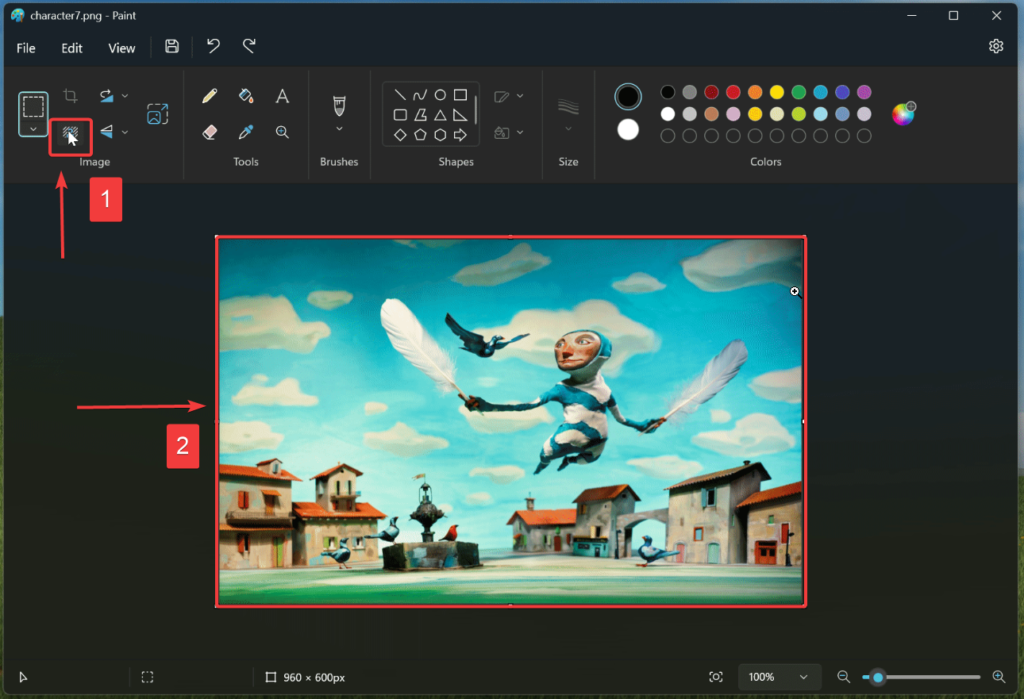 MS Paint Background Removal Feature - Fig.1 - Creds to MS