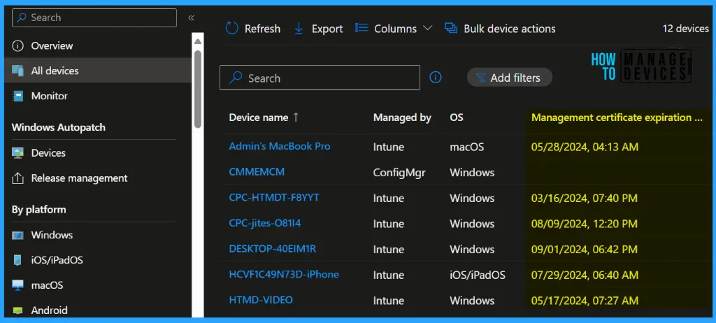 Check Management Certificate Expiration Date in Intune Fig.3