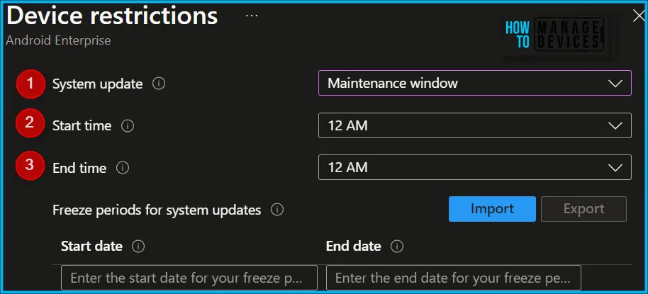 Configure Android System Update Setting Using Intune Fig.4