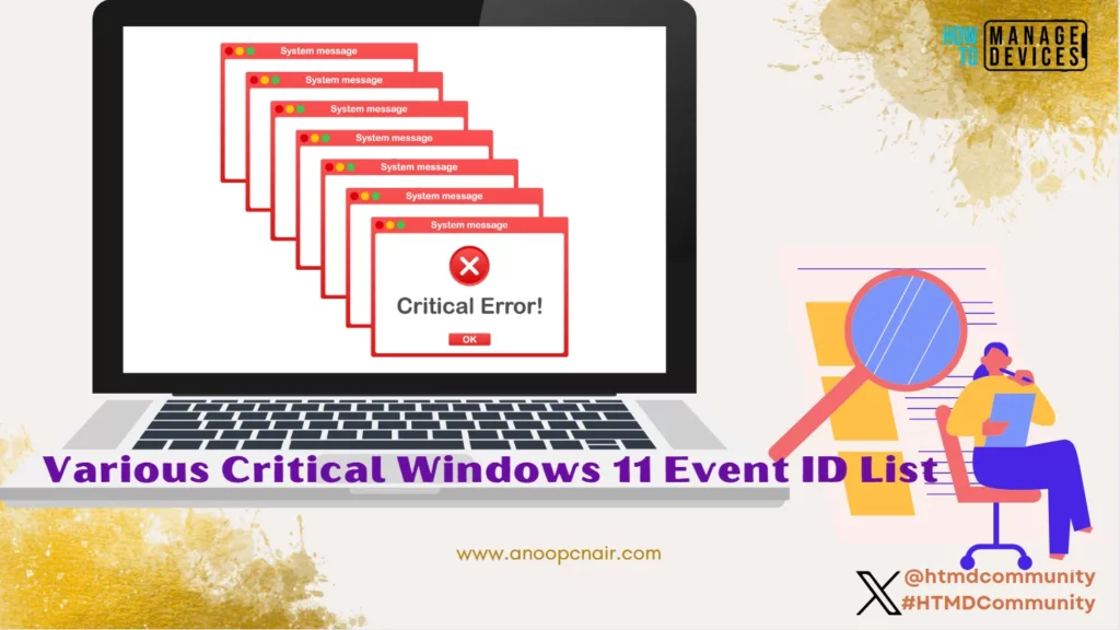 Various Critical Event IDs in Windows 11 - Fig. 1