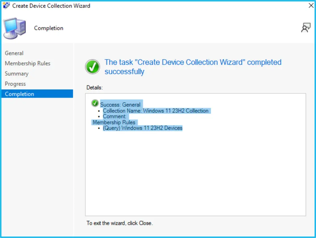 Create Windows 11 23H2 SCCM Device Collection Fig.8