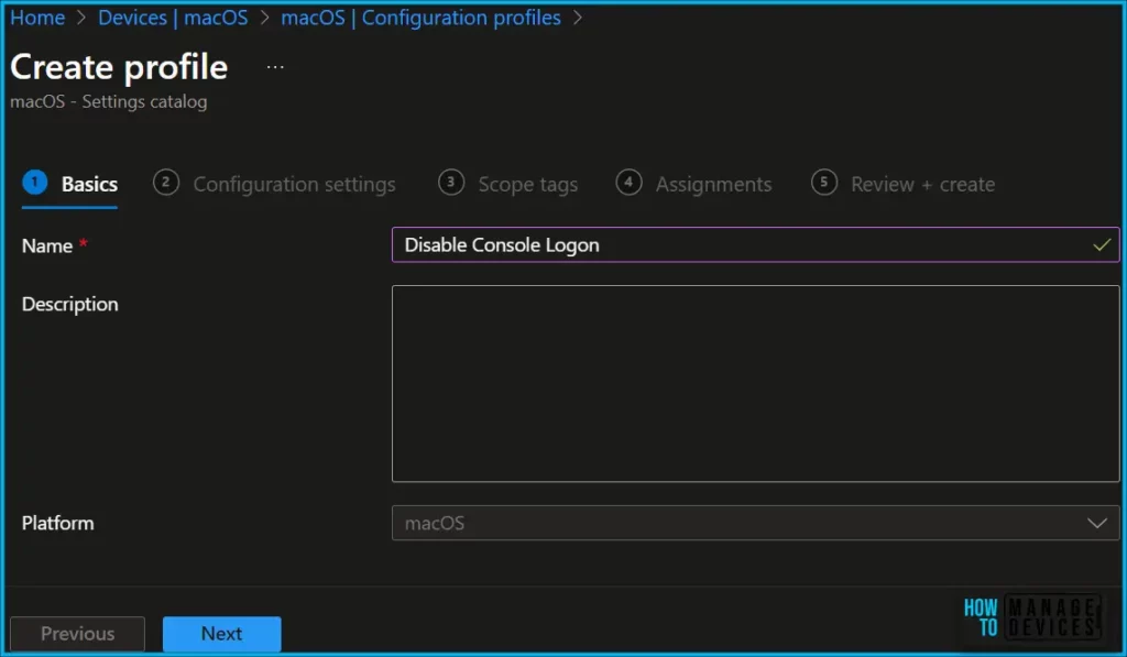 Disable Console Logon for macOS using Intune Fig.2