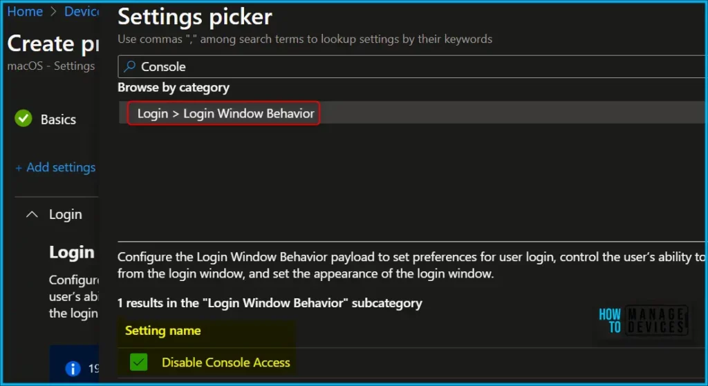 Disable Console Logon for macOS using Intune Fig.3